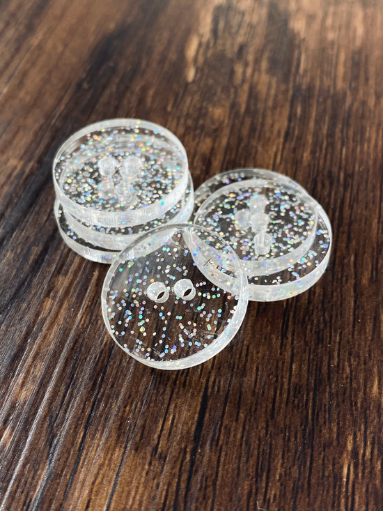 Transparent Glitter Acrylic Buttons