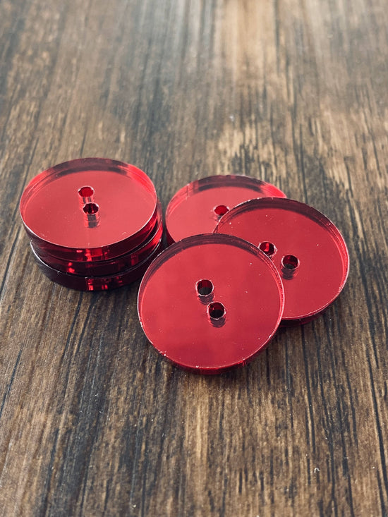 Red Mirror Acrylic Button