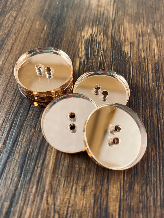 Rose Gold Mirrored Acrylic Buttons
