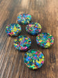 Galaxy Glitter Acrylic Buttons