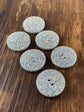 Silver Glitter Acrylic Button