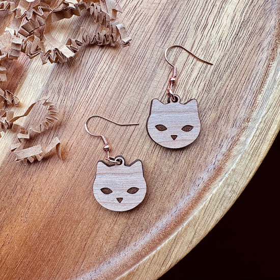 Feline Face Earrings